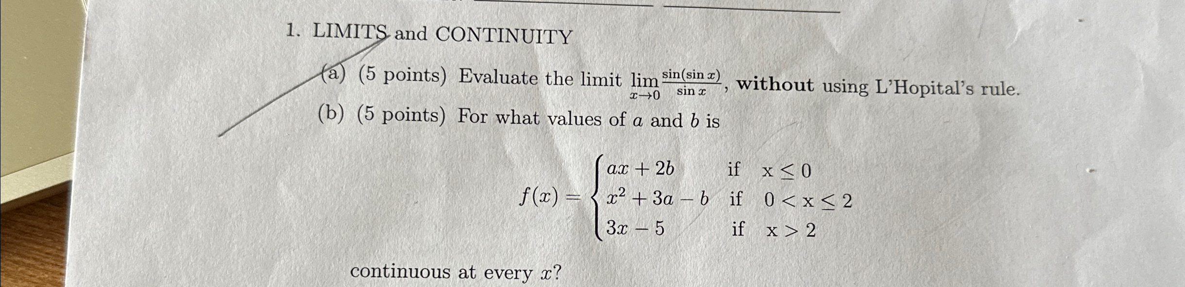 Solved Limits And Continuity A Points Evaluate The Chegg