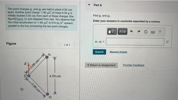 Solved Two Point Charges Q And Q Are Held In Place Cm Chegg