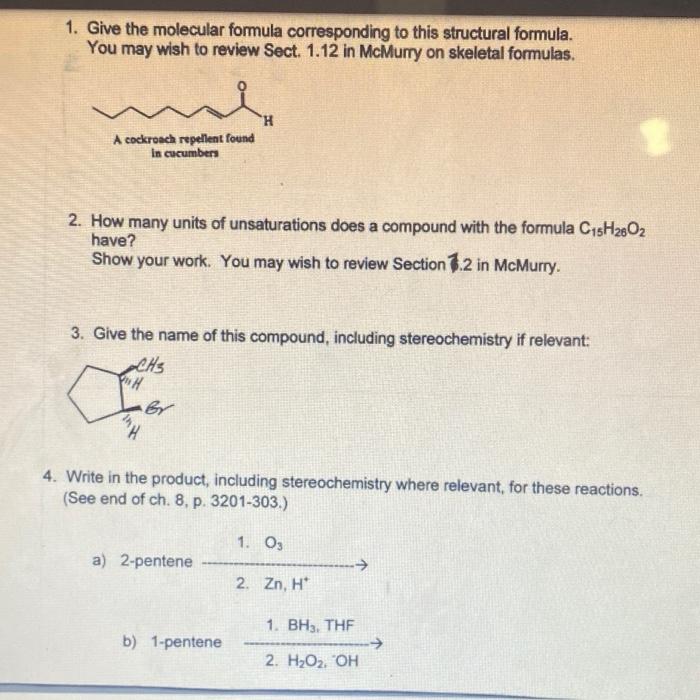 Solved Give The Molecular Formula Corresponding To This Chegg