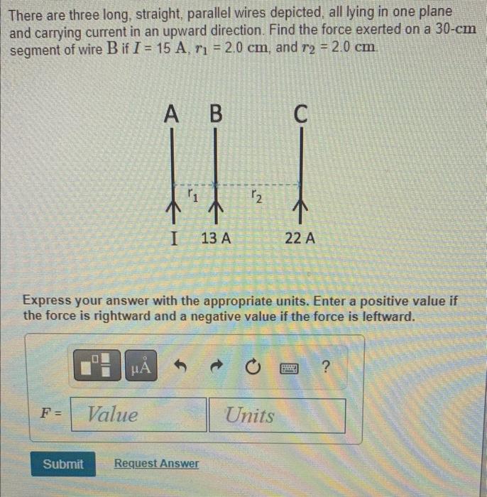 Solved There Are Three Long Straight Parallel Wires Chegg