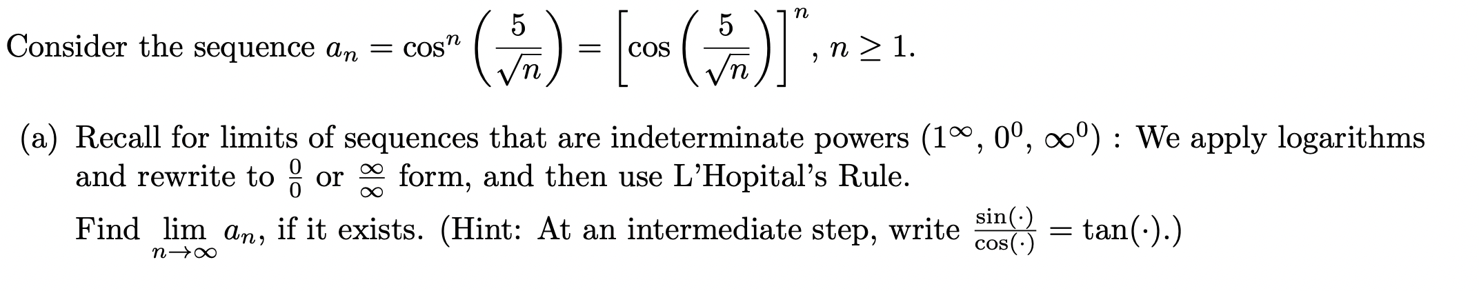 Solved Consider The Sequence Chegg