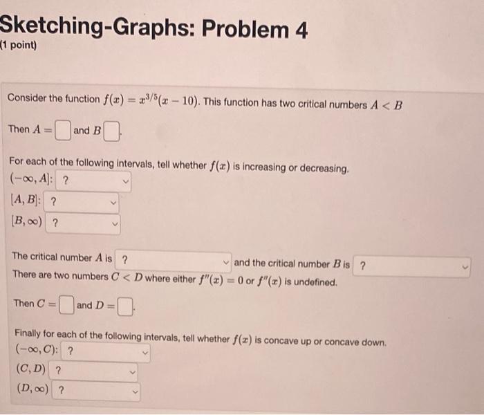 Solved Sketching Graphs Problem 1 1 Point Lot Chegg