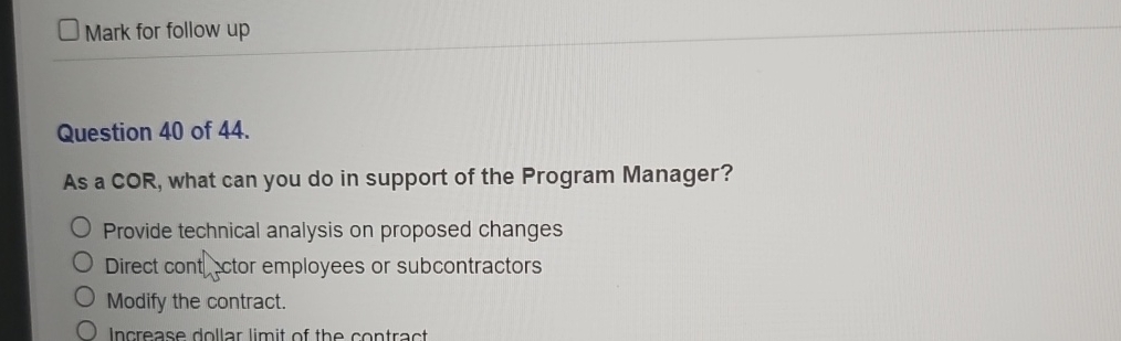 Solved Mark For Follow UpQuestion 40 Of 44 As A COR What Chegg