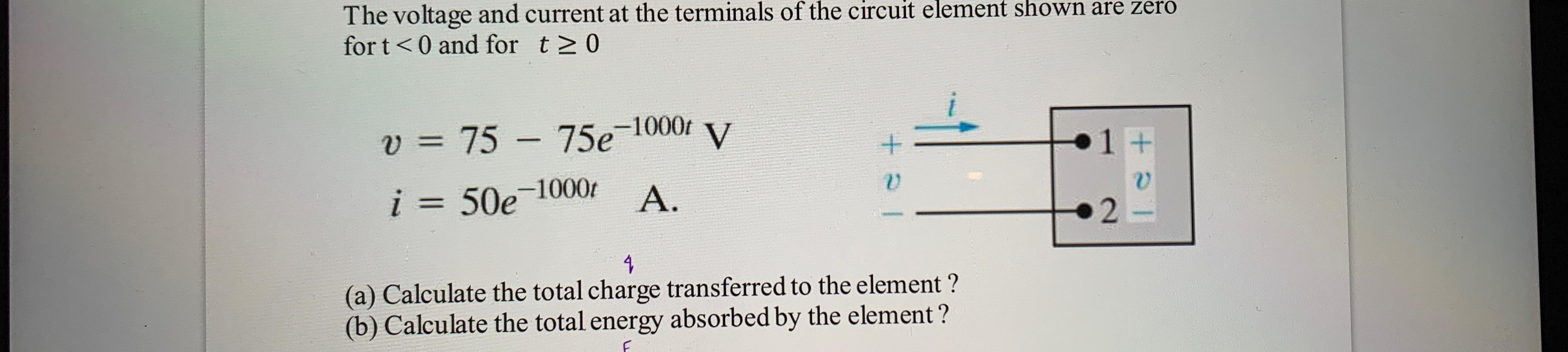 The Voltage And Current At The Terminals Of The Chegg