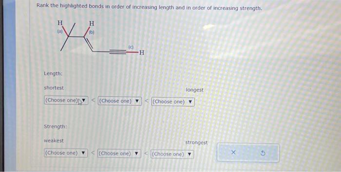 Solved Rank The Highlighted Bonds In Order Of Increasing Chegg