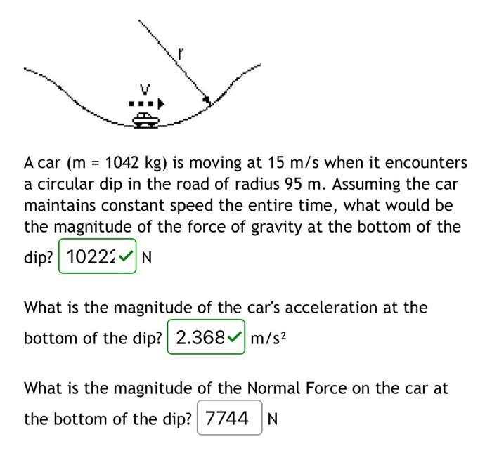 Solved A Car M 1042 Kg Is Moving At 15 M S When It Chegg