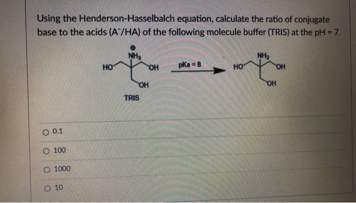 Solved Using The Henderson Hasselbalch Equation Calculate Chegg