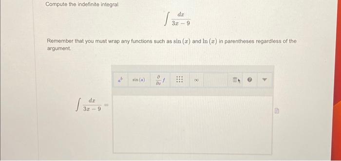 Solved Compute The Indefinite Integral Int Frac D Chegg