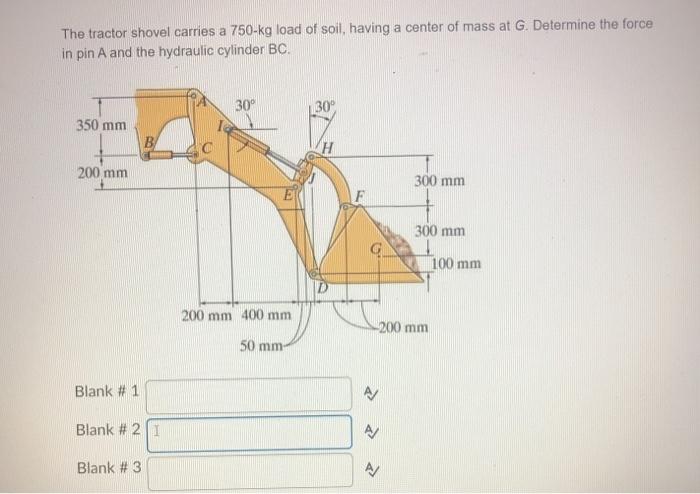 Solved The Tractor Shovel Carries A Kg Load Of Soil Chegg