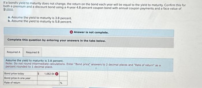 Solved If A Bond S Yield To Maturity Does Not Change The Chegg