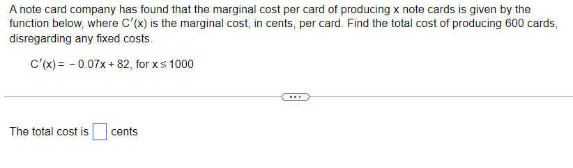 Solved A Note Card Company Has Found That The Marginal Cost Chegg