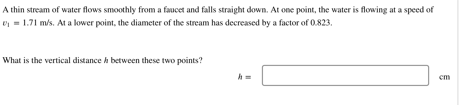 Solved A Thin Stream Of Water Flows Smoothly From A Faucet Chegg