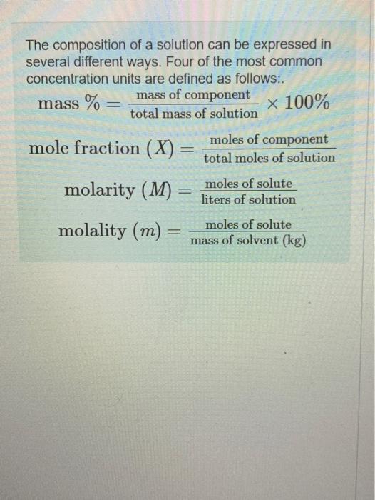 Solved A Solution Was Prepared By Dissolving G Of Kcl Chegg