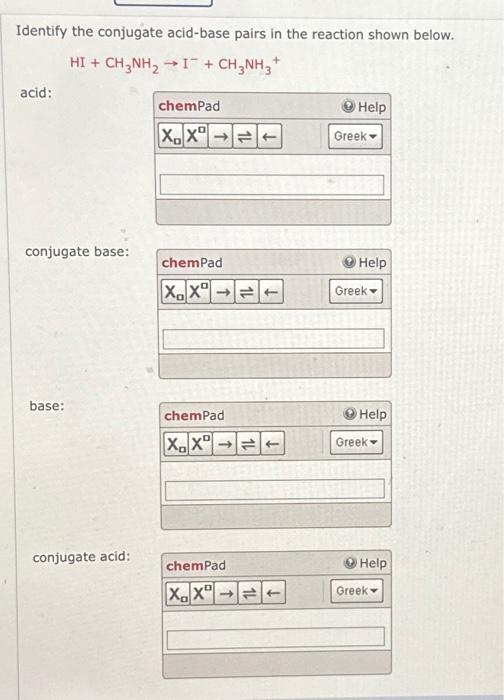 Solved Identify The Conjugate Acid Base Pairs In The Chegg