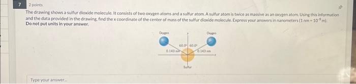 Solved He Drawing Shows A Sulfur Dioxide Molecule It Chegg