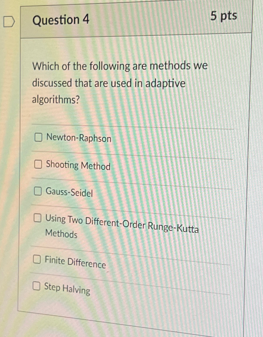 Solved Question 45 PtsWhich Of The Following Are Methods We Chegg