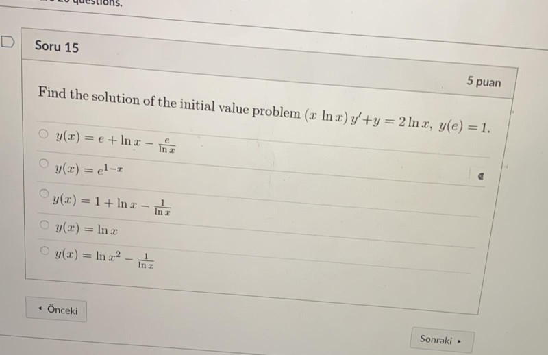 Solved Soru Puan Find The Solution Of The Initial Value Chegg