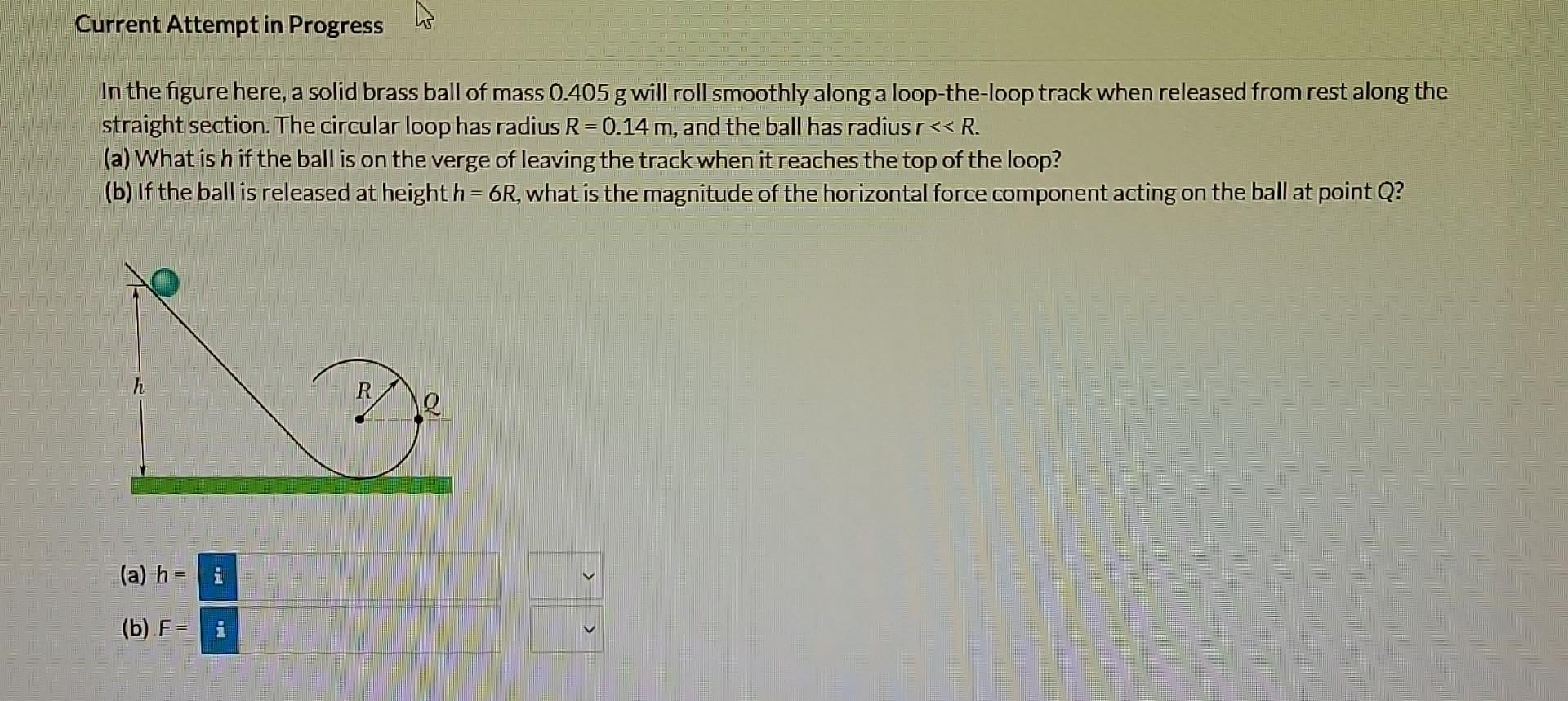 Solved In The Figure Here A Solid Brass Ball Of Mass Chegg