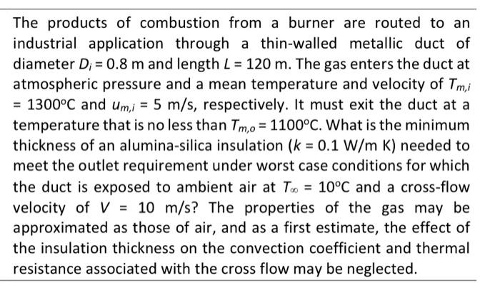 Solved The Products Of Combustion From A Burner Are Routed Chegg