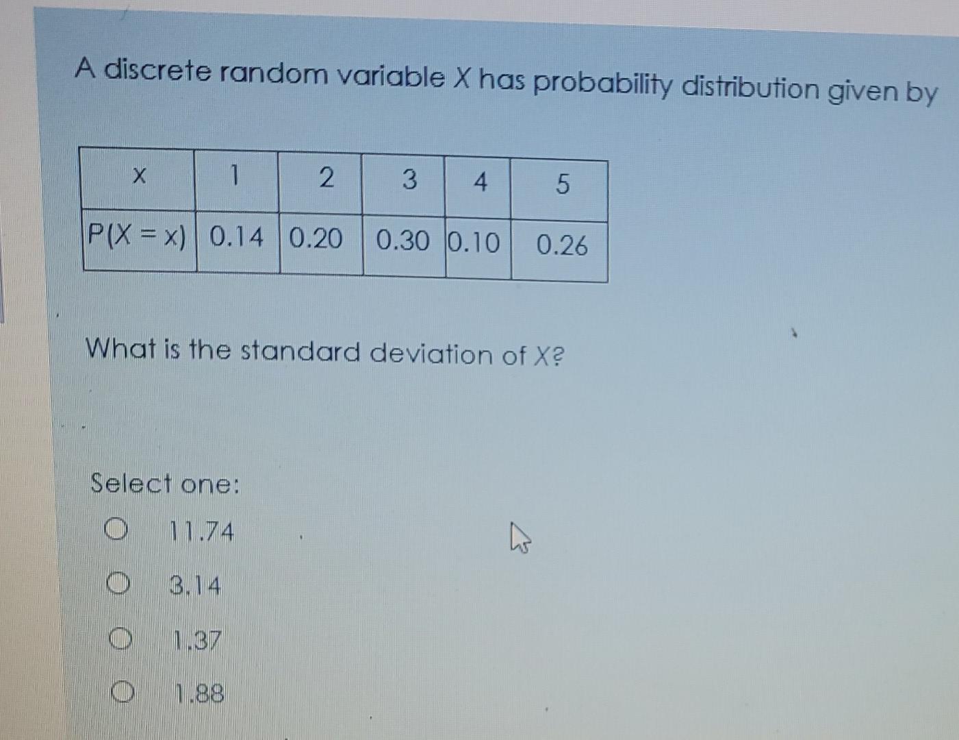 Solved A Discrete Random Variable X Has Probability Chegg