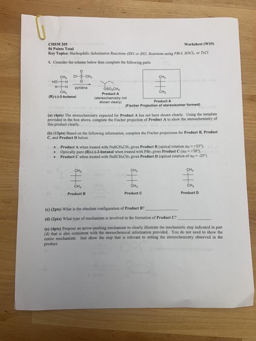 Solved Chem Worksheet Points Total Key Toples Chegg