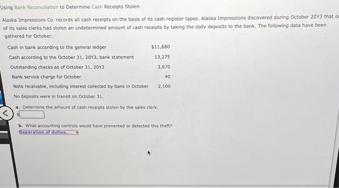 Solved Using Bank Reconciliation To Determine Cash Receipts Chegg