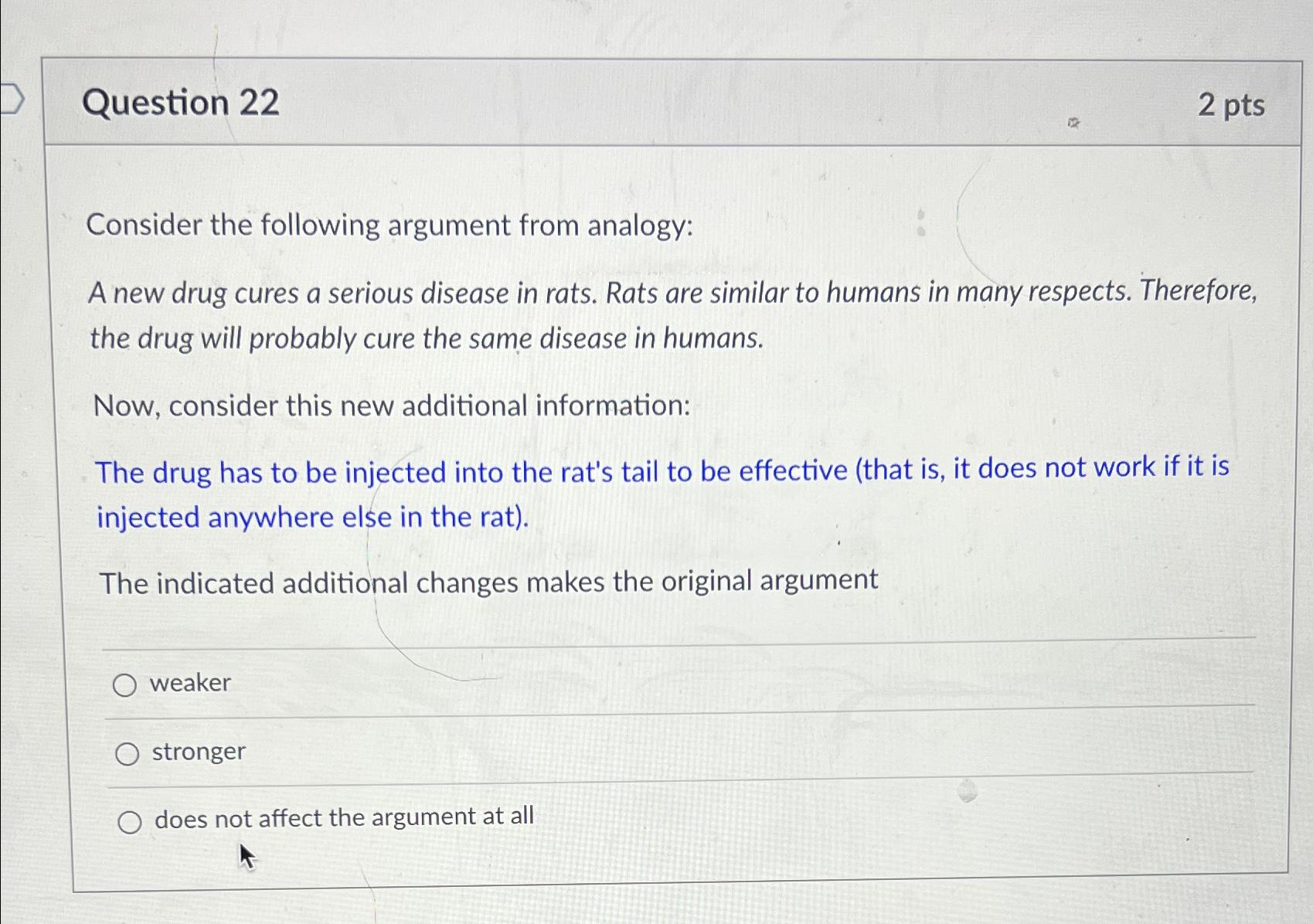 Solved Question 222 PtsConsider The Following Argument From Chegg