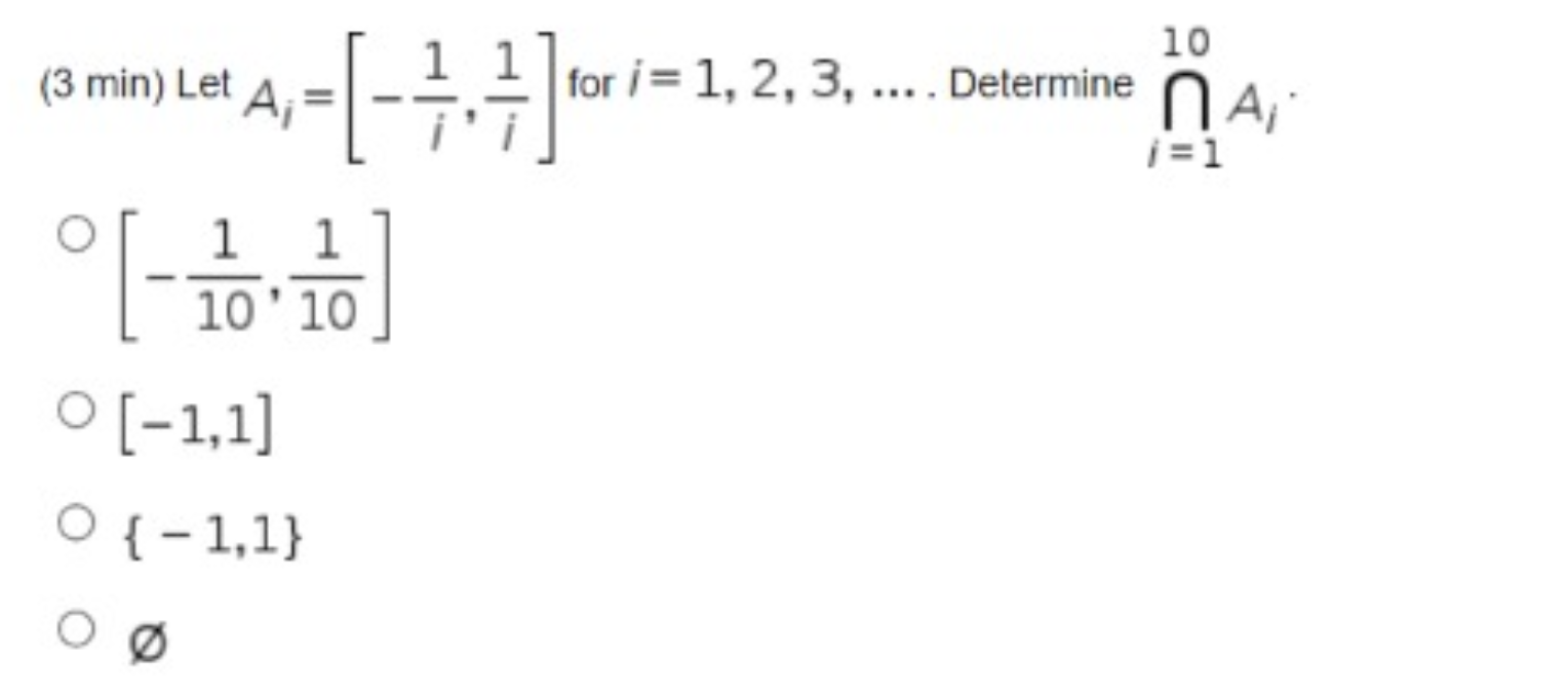 Solved Let Ai 1i 1i For I 1 2 3 Dots Determine Chegg