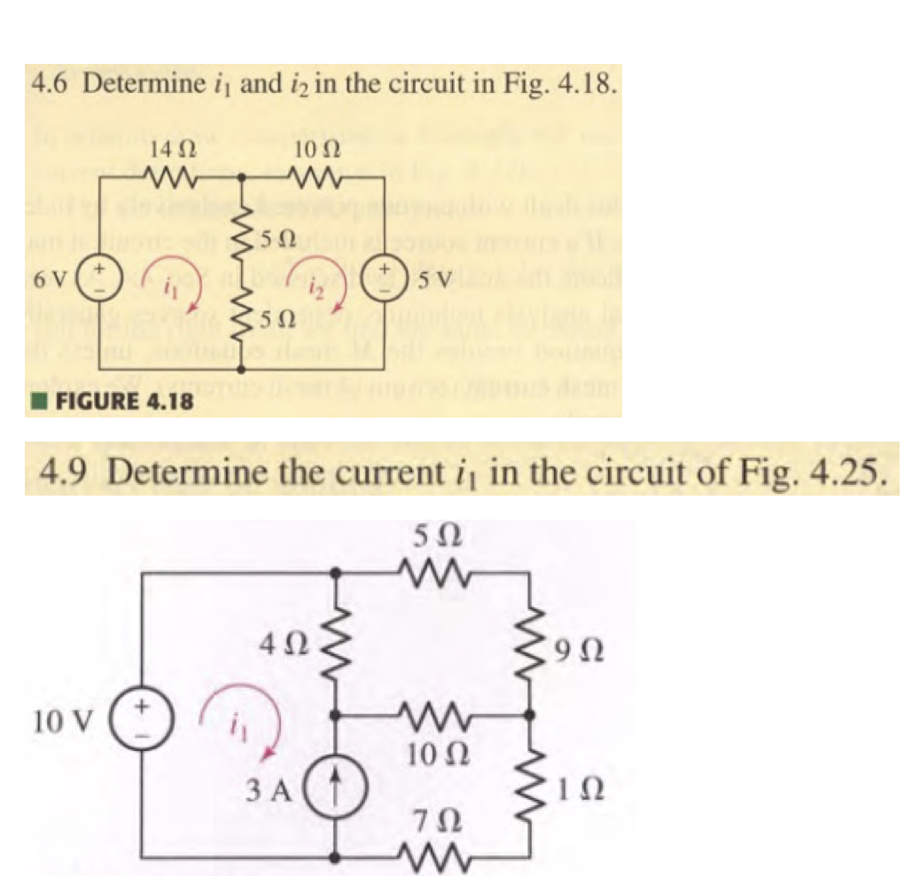 Solved 4 6 Determine I1 And I2 In The Circuit In Fig Chegg