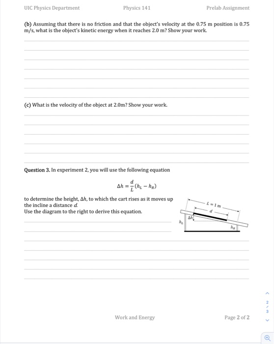 Solved UIC Physics Department Physics 141 Prelab Assignment Chegg