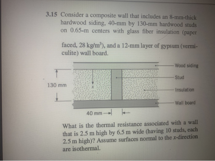 Solved 3 15 Consider A Composite Wall That Includes An Chegg