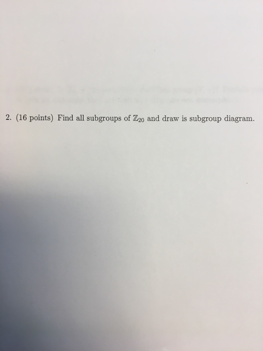 Solved Points Find All Subgroups Of Z And Draw Is Chegg