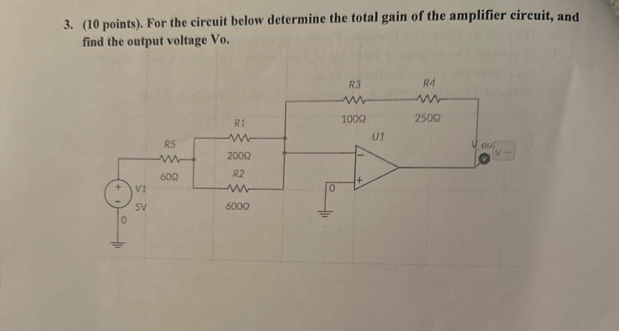 Solved 10 Points For The Circuit Below Determine The Chegg