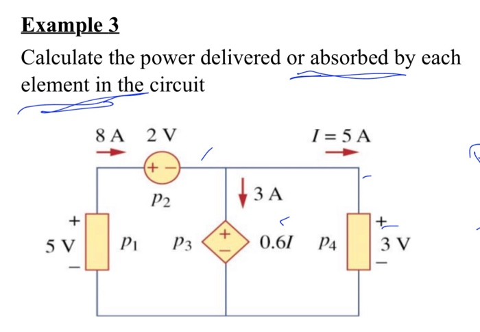 Solved Example Calculate The Power Delivered Or Absorbed Chegg