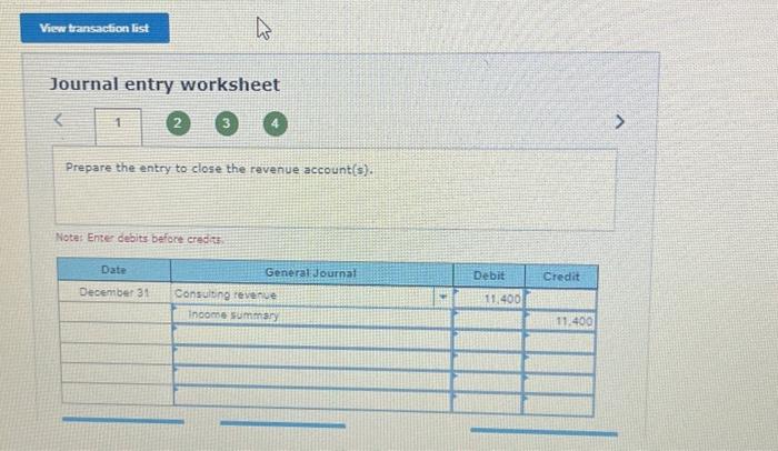 Solved Journal Entry Worksheet