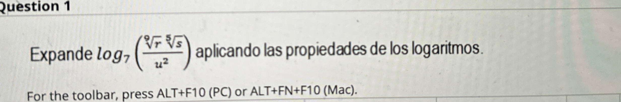 Solved Expande Log7 R9s5u2 Aplicando Las Propiedades De Chegg