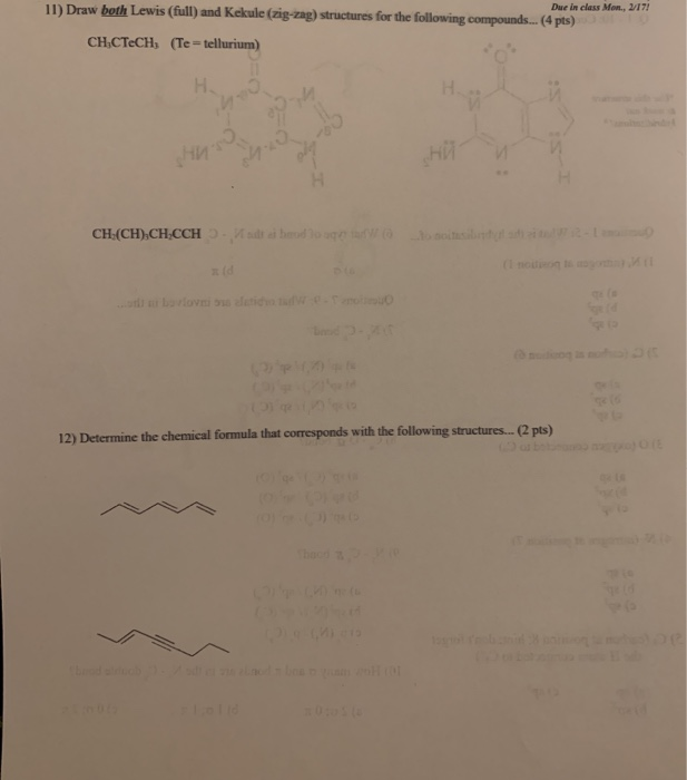 Solved Due In Class Mon 2 17 11 Draw Both Lewis Full Chegg