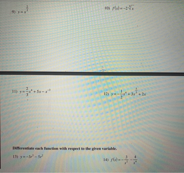 Solved Differentiation Power Constant And Sum Rules Date Chegg