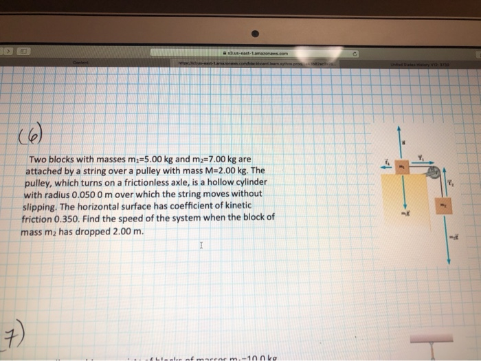Solved Two Blocks With Masses M1 5 00 Kg And M2 7 00 Kg Chegg