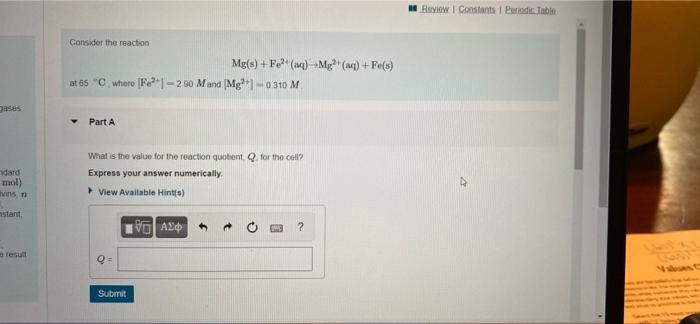 Solved Review Constants Periodic Table Consider The Chegg