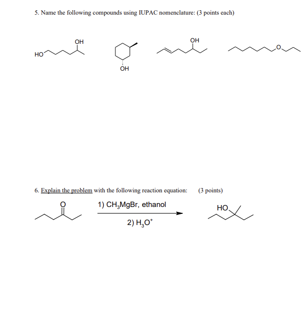 Name The Following Compounds Using IUPAC Chegg