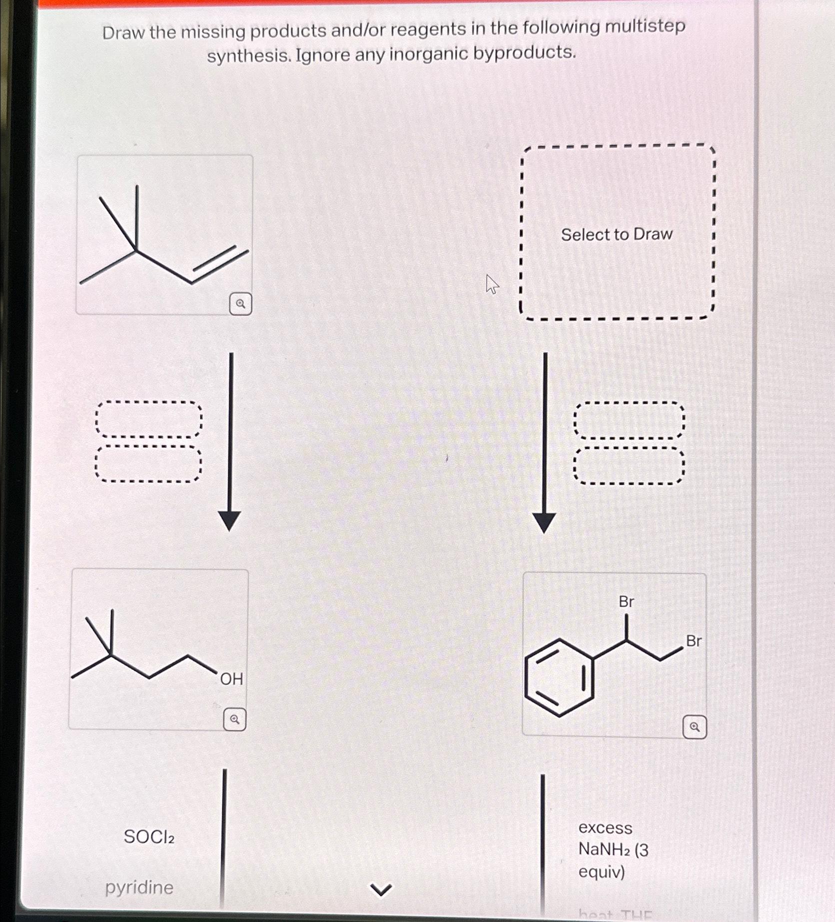 Solved Draw The Missing Products And Or Reagents In The Chegg