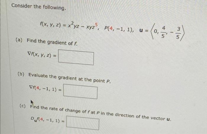 Solved Consider The Following F X Y Yx P 7 1 U 53i 54j Chegg