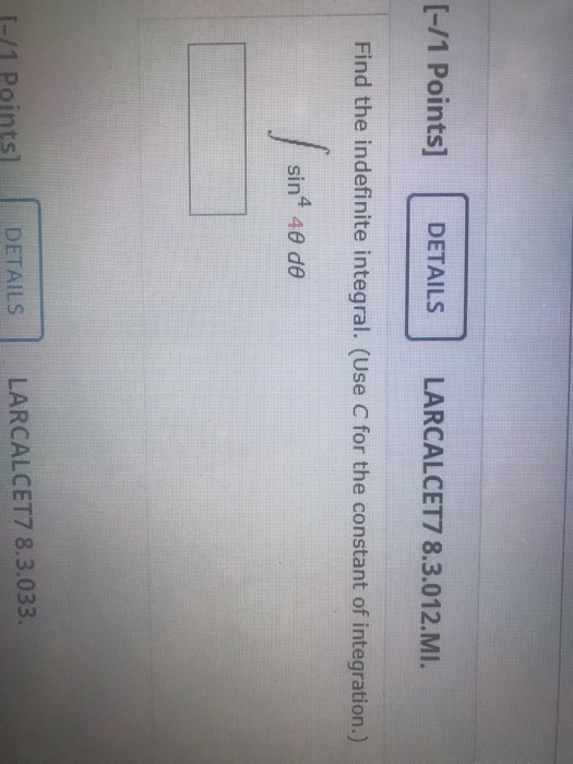 Solved 1 Points DETAILS LARCALCET7 8 3 012 MI Find The Chegg