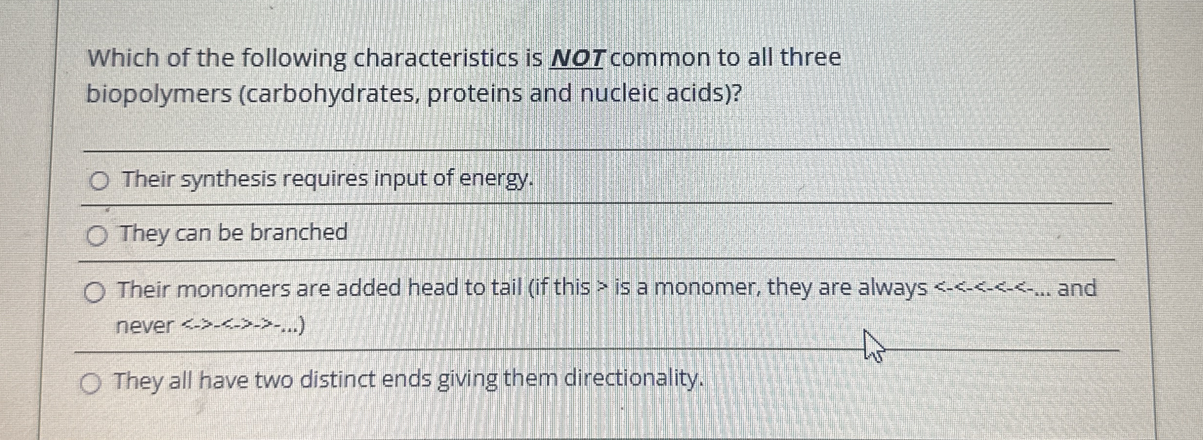 Solved Which Of The Following Characteristics Is NOT Common Chegg