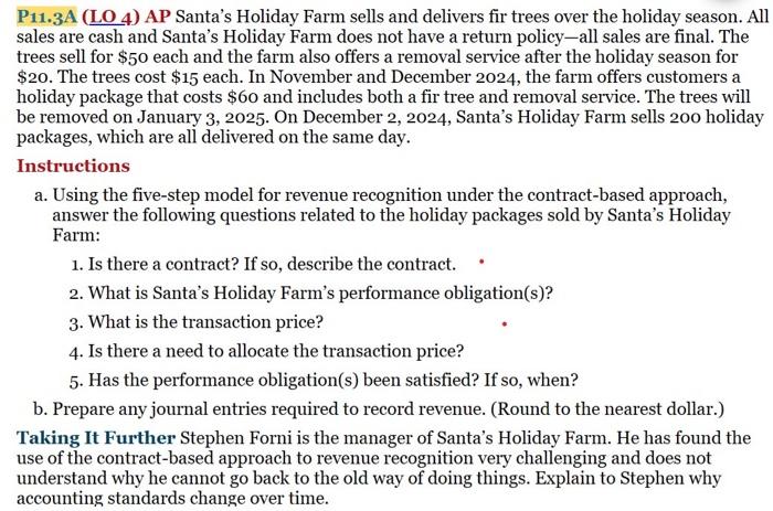 Solved P A Lo Ap Santa S Holiday Farm Sells And Chegg