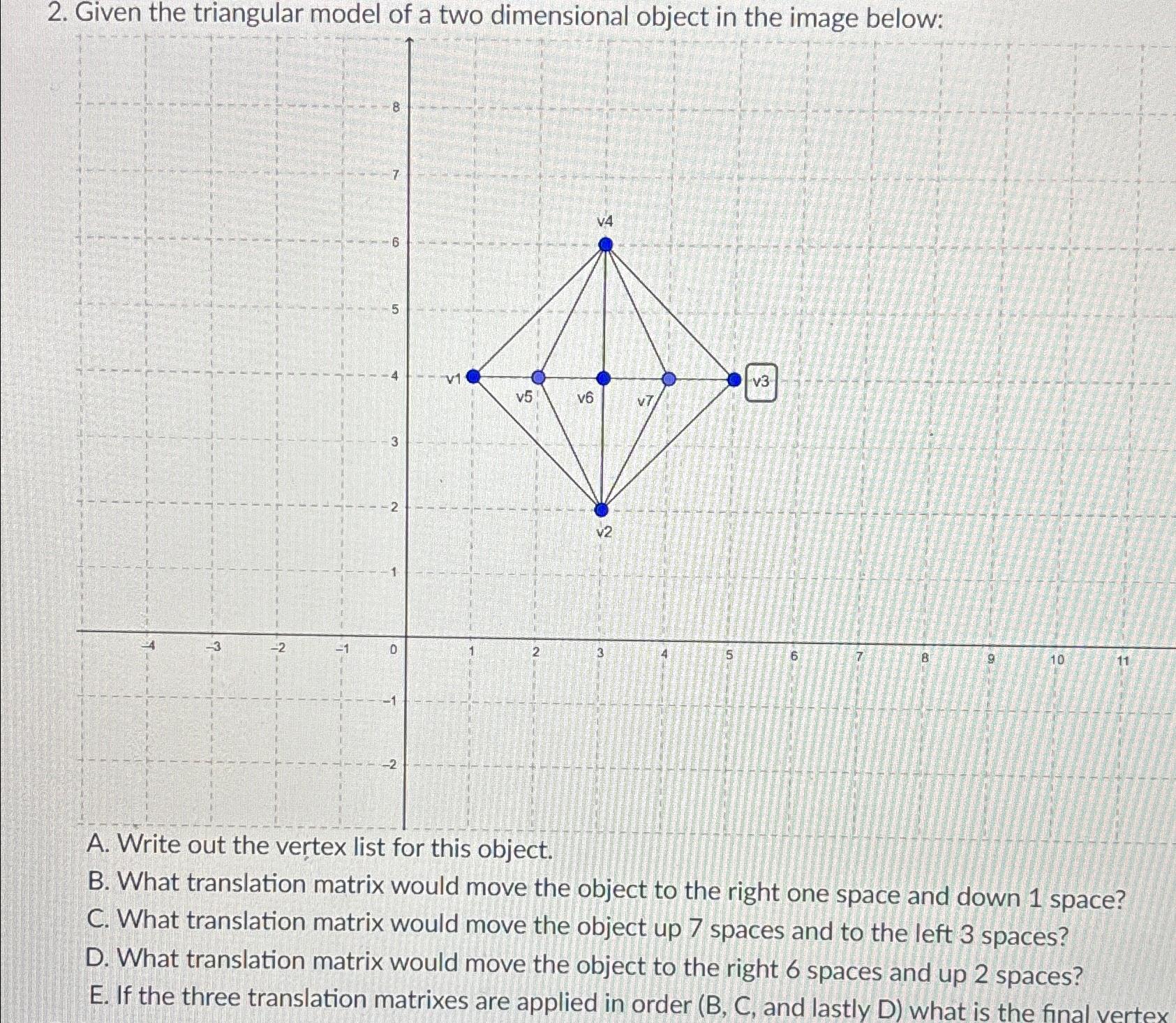 Solved Given The Triangular Model Of A Two Dimensional Chegg