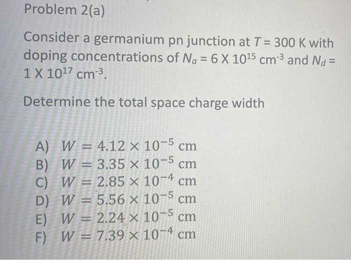 Solved Consider A Germanium Pn Junction At T K With Chegg