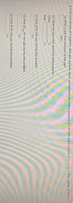 Solved A 2 00 Mol Sample Of A Diatomic Ideal Gas Expands Chegg