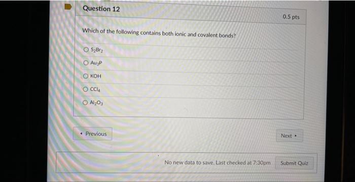 Solved Which Of The Following Contains Both Ionic And Chegg